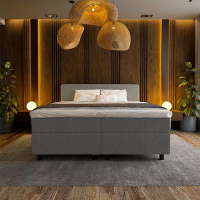 2-Persoons Boxspring Hotel Suite - Grijs 140x200 cm - Pocketvering - Inclusief Topper - Dekbed-Discounter.nl