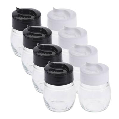 Peper en zout stel - 4x set - 5 x 7 cm - glas - strooiers - zoutvaatje - pepervaatje