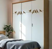 Vogels op draad kast stickers