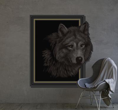 Muurstickers visuele effecten 3d wolf