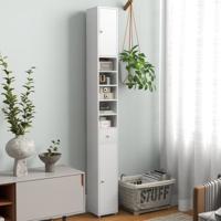 Badkamerkast Hoge Smalle Kast met 2 Deuren 1 Lade en Verstelbare Planken Ruimtebesparende Kast voor Badkamer Woonkamer