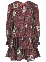 Ulla Johnson robe Lola courte à fleurs - Rouge