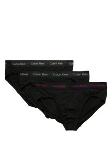 Calvin Klein lot de trois slips à bande logo - Noir