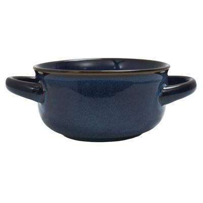 Soepkommen Classic - donkerblauw - 1x stuks - 14 x 7 cm - keramiek - soepkommetjes