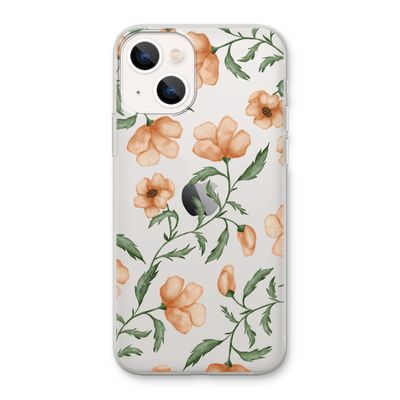 Peachy flowers: iPhone 13 Transparant Hoesje
