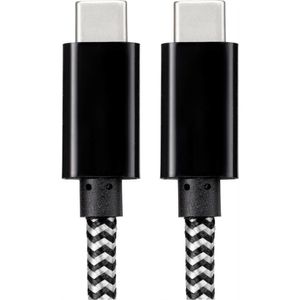 Renkforce USB-kabel USB 2.0 USB-C stekker, USB-C stekker 3.00 m Zwart/wit RF-4598412