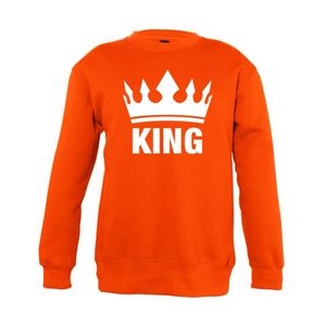 Oranje Koningsdag King sweater kinderen