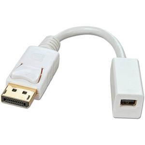 LINDY 41060 DisplayPort / Mini-displayport Adapterkabel [1x DisplayPort stekker - 1x Mini-DisplayPort bus] Wit 15.00 cm