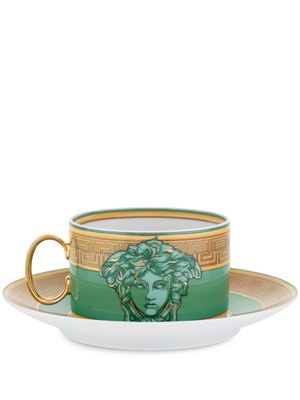 Versace tasse et soucoupe Medusa Coin - Vert
