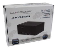 LC-Power LC-DOCK-U3-HUB basisstation voor opslagstations USB 3.2 Gen 1 (3.1 Gen 1) Type-B Zwart - thumbnail