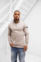 Malelions Knitted Quarter Zip Heren Beige - Maat M - Kleur: Beige | Soccerfanshop