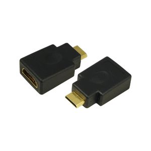LogiLink AH0009 HDMI Adapter [1x HDMI-stekker C mini - 1x HDMI-bus] Zwart Vergulde steekcontacten