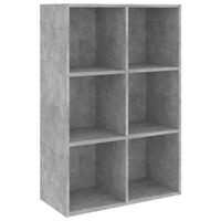 The Living Store Boekenkast - Betongrijs - 66 x 30 x 97.8 cm - 6 vakken