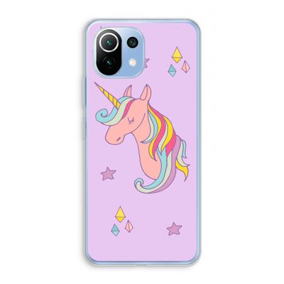 Roze eenhoorn: Xiaomi Mi 11 Lite Transparant Hoesje