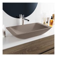 Waskom Mondiaz Topi | 60x10x35 cm | Solid Surface | Vrijstaand | Rechthoekig | Smoke