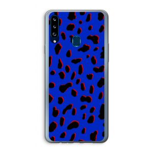 Blue Leopard: Samsung Galaxy A20s Transparant Hoesje