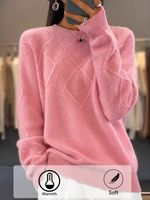 Plain Casual Sweaterï¼ˆCan Be Worn Up To A Weight Of 130Pounds)