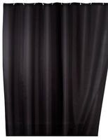 Wenko anti-schimmel douchegordijn 180x200cm polyester uni zwart inclusief ringen - thumbnail