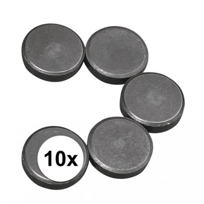 Rayher hobby en knutselen magneten - 10x stuks - formaat D20 x H5 mm - metaal - rond