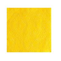 Servetten Luxe - 30x stuks - 33 x 33 cm - geel - barok patroon - 3 laags