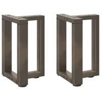 Salontafelpoten 2 st T-vormig 38x25x(42-43) cm staal naturel - thumbnail