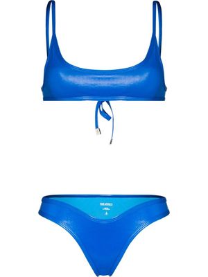 The Attico bikini à effet de brillance - Bleu