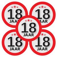 18 jaar leeftijd sticker - 10x - rond - Dia 9 cm - 18 jaar verjaardag - jubileum - leeftijd versieri