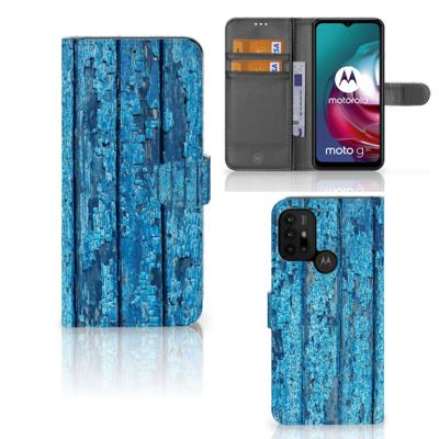 Motorola Moto G10 | G20 | G30 | Book Style Case | Wood Blue