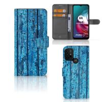 Motorola Moto G10 | G20 | G30 | Book Style Case | Wood Blue