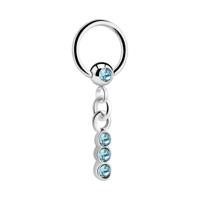 Jeweled Ball Closure Ring met bedel Chirurgisch staal 316L / Belegde messing Piercingringen