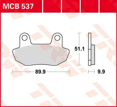 TRW Remblokken, en remschoenen voor de moto, MCB537 Allround organisch