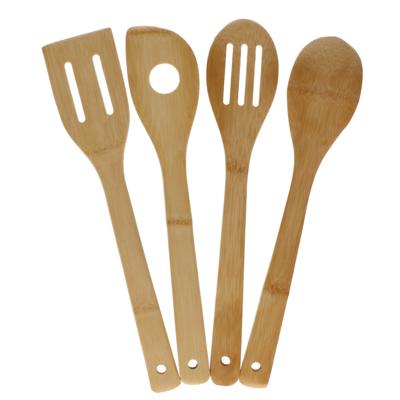 Lepels en spatel set - 4-delig - bamboe hout - keukengerei