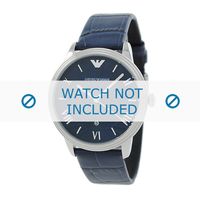 Horlogeband Armani AR1651 Leder Blauw 20mm - thumbnail