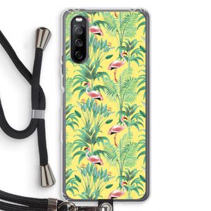 Flamingo party: Sony Sony Xperia 10 III Transparant Hoesje met koord