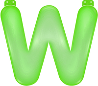 Opblaasbare letter W groen   -