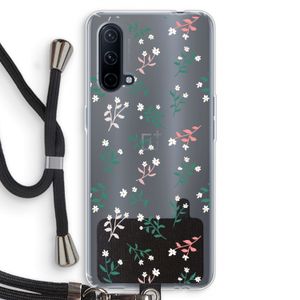 Small white flowers: OnePlus Nord CE 5G Transparant Hoesje met koord