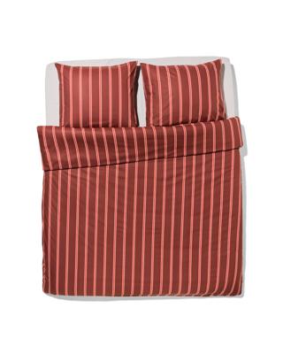 HEMA Dekbedovertrek 240x200/220cm zacht katoen strepen bruin (bruin)