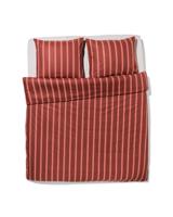 HEMA Dekbedovertrek 240x200/220cm zacht katoen strepen bruin (bruin)