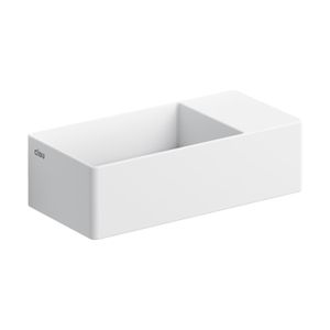 Fontein Clou New Flush 3 35x18x10cm Wit Aluite (Met Afvoerplaat En Voorbewerkt Kraangat)