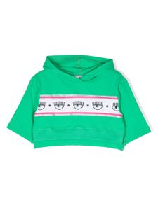 Chiara Ferragni Kids hoodie en coton à logo - Vert