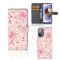 Motorola Moto G31 | G41 Hoesje Pink Flowers - thumbnail