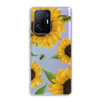 Sunflower and bees: Xiaomi 11T Pro Transparant Hoesje