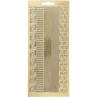 Stickers, randen, vel 10x23 cm, goud, 1 vel