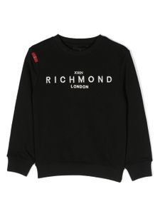 John Richmond Junior sweat à logo brodé - Noir