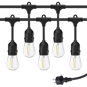 10m Arena LED Prikkabel - IP65 Lichtsnoer Buiten - koppelbaar - Lampjes Slinger - inclusief 10x E27 lampen