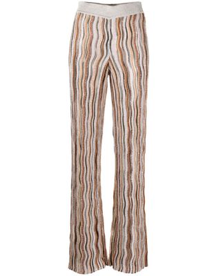 Missoni pantalon évasé à motif zigzag - Argent