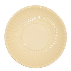 10x Platte kartonnen bordjes creme 23 cm