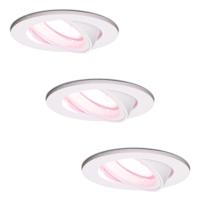 Set van 3 Dublin smart inbouwspots - Wifi + Bluetooth - RGBWW - GU10 - Kantelbaar - Google Home, Amazon Alexa en Siri - IP20 voor binnen - Wit - Plafondspots