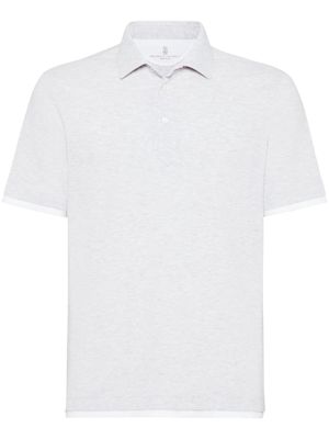 Brunello Cucinelli polo à design superposé - Blanc
