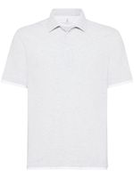 Brunello Cucinelli polo à design superposé - Blanc Brunello Cucinelli polo à design superposé - Blanc